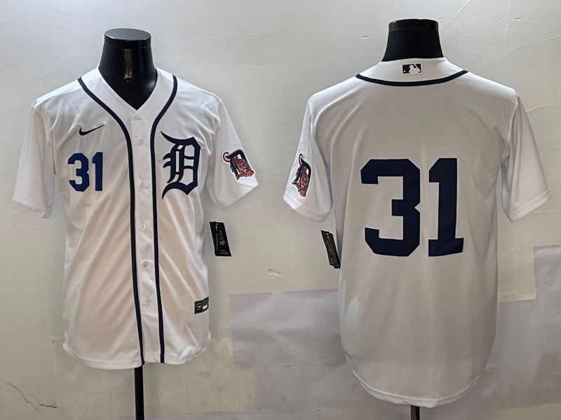 Men Detroit Tigers 31 No Name White Game 2025 Nike MLB Jersey style 2
